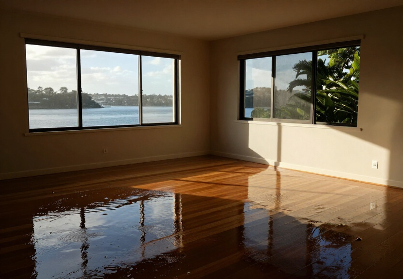 Damp and mouldy subfloor in a Collaroy home before treatment